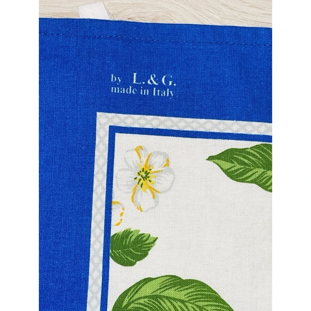 Vintage L.&G. Made in Italy Capri Embroidered Lemon Tea Towel Linen Hand Cloth